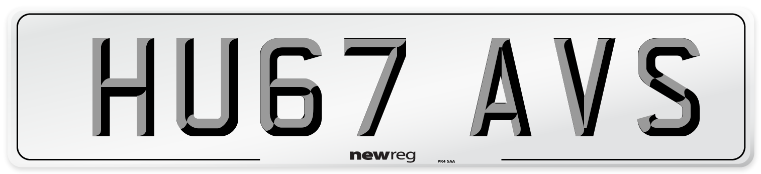 HU67 AVS Number Plate from New Reg